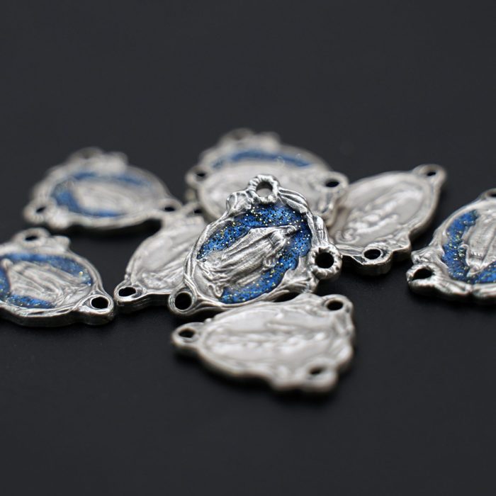DIY三通-圣母显灵-锌合金-蓝珐琅-1.4x1.24cm - 图片 6