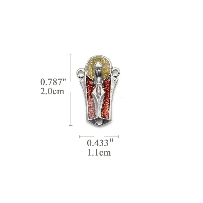 DIY三通-圣母-锌合金-红色-2.0cm - 图片 2
