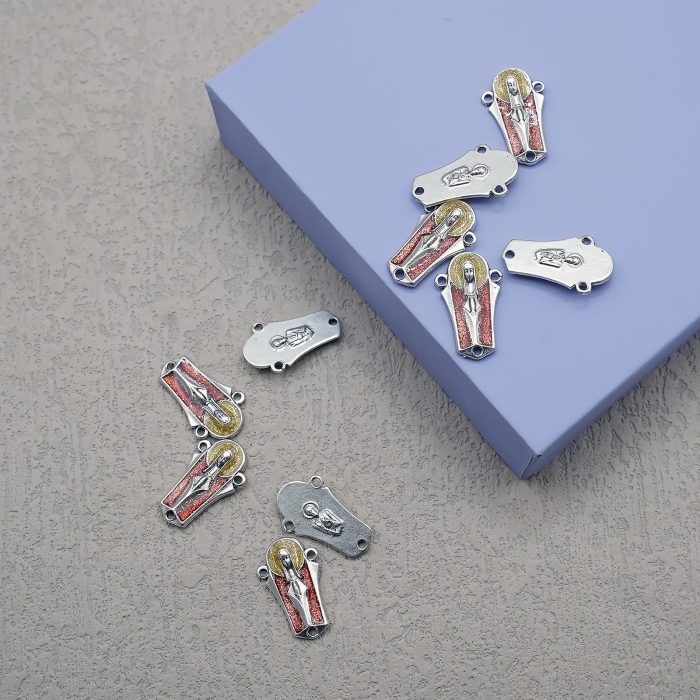 DIY三通-圣母-锌合金-红色-2.0cm - 图片 4