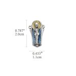 DIY三通-圣母-锌合金-蓝色-2.0cm - 图片 2