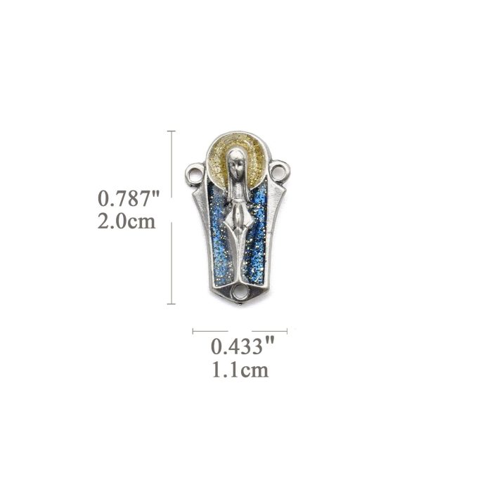 DIY三通-圣母-锌合金-蓝色-2.0cm - 图片 2