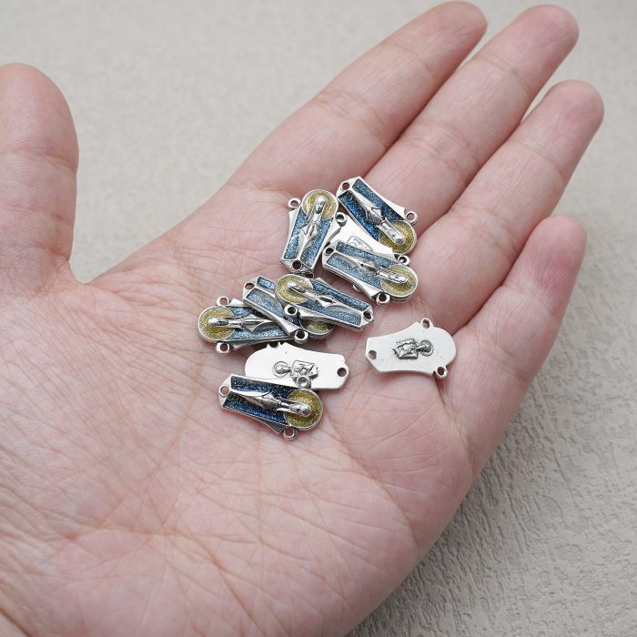 DIY三通-圣母-锌合金-蓝色-2.0cm - 图片 5