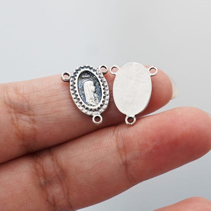 DIY三通-圣母-锌合金-蓝色-1.4x1cm - 图片 4