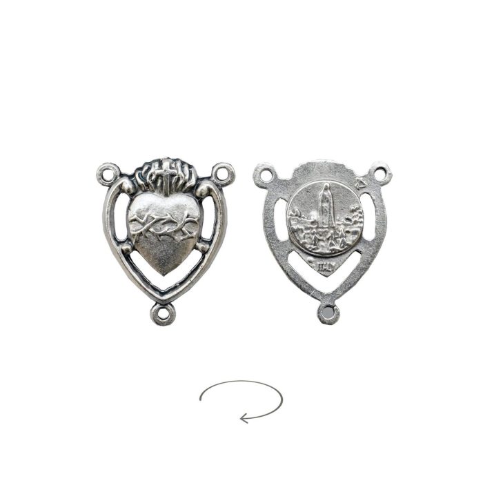 DIY三通-圣心+法蒂玛圣母小牧童-锌合金-1.8cm