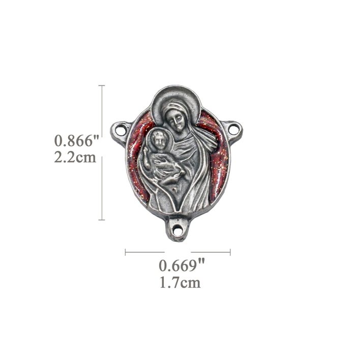 DIY三通-雪地圣母-锌合金-红色-2.2cm - 图片 2