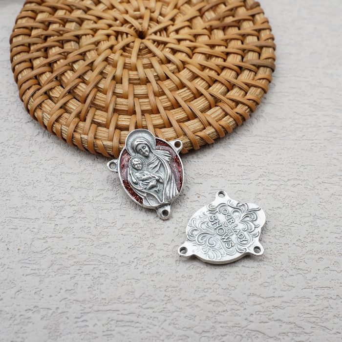 DIY三通-雪地圣母-锌合金-红色-2.2cm - 图片 4