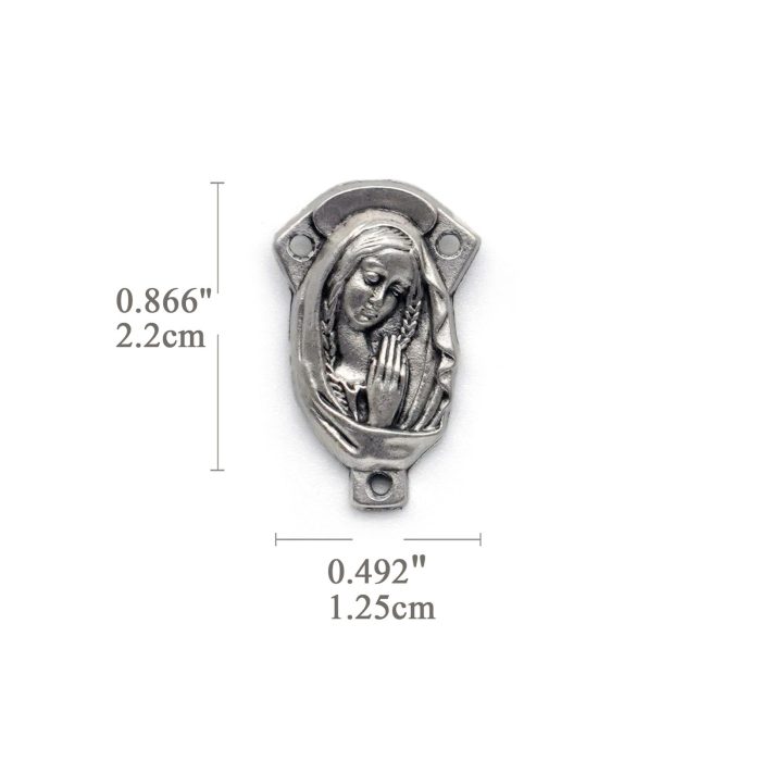 DIY三通-圣母+耶稣圣心-锌合金-2.2cm - 图片 2