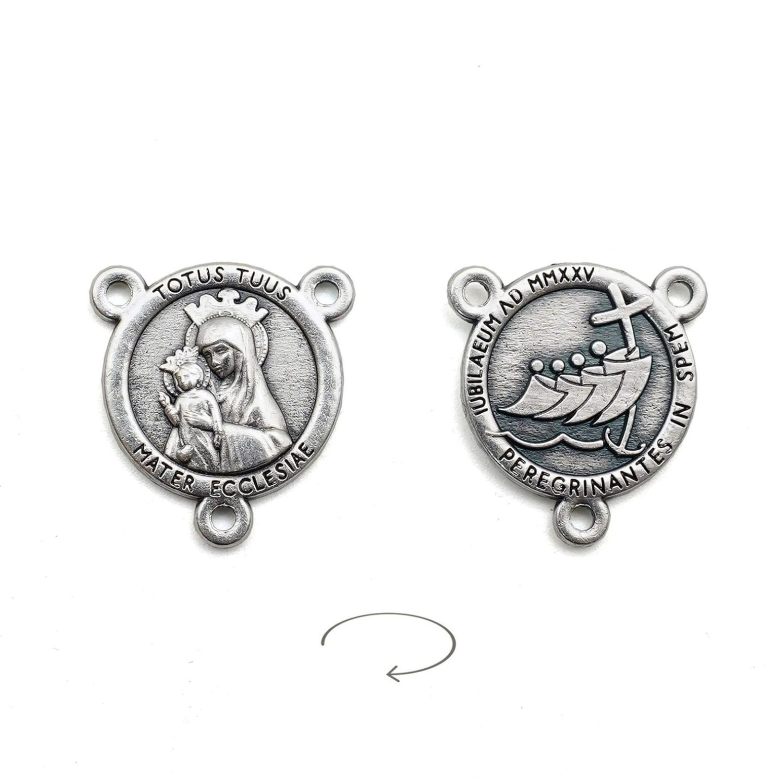 DIY三通-教会之母（Totus Tuus）-银色-禧年-1.6cm