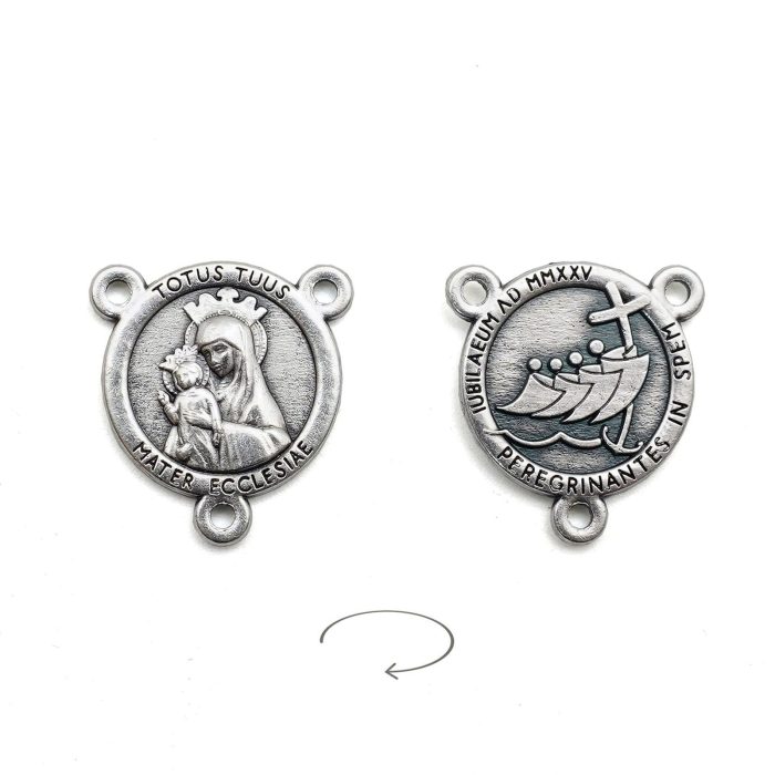 DIY三通-教会之母（Totus Tuus）-银色-禧年-1.6cm
