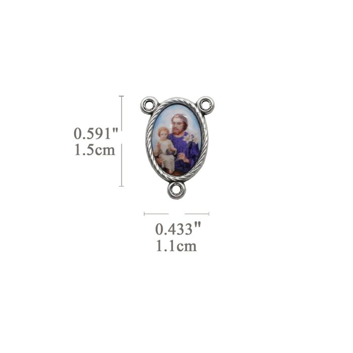 DIY三通-若瑟抱耶稣+耶路撒冷十字架-锌合金-树脂-1.5cm - 图片 2