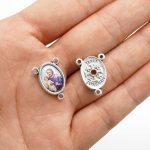 DIY三通-若瑟抱耶稣+耶路撒冷十字架-锌合金-树脂-1.5cm - 图片 3
