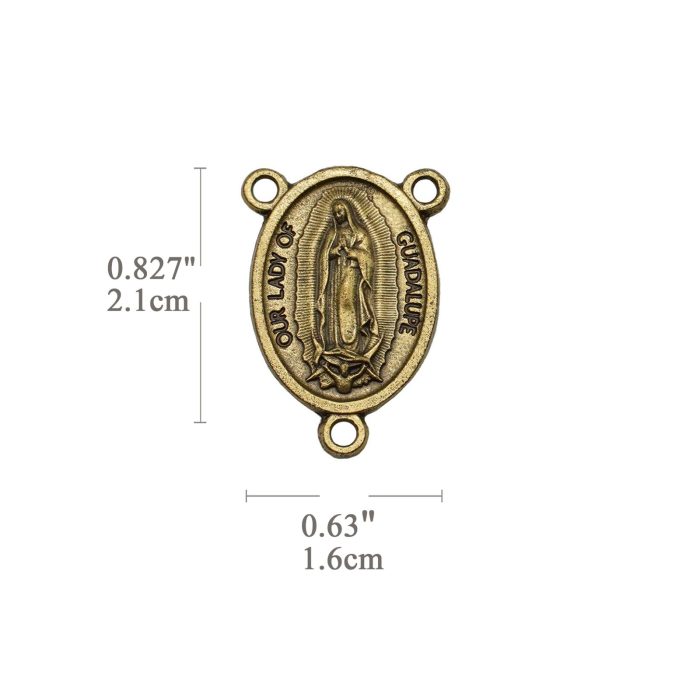 DIY三通-瓜达卢佩圣母-锌合金-古铜色-2.1cm - 图片 2