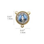 DIY三通-显灵圣母-锌合金-双色珐琅蓝-1.6cm - 图片 2