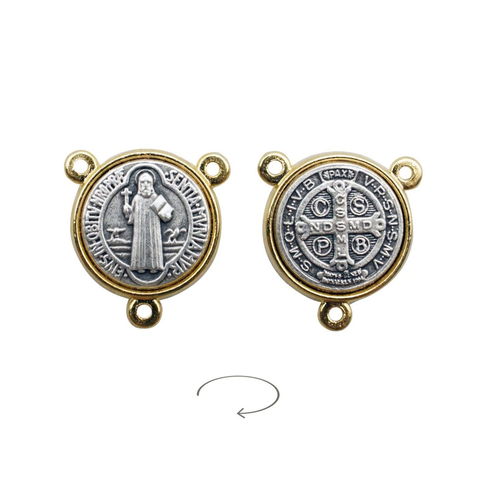 DIY三通-圣本笃-锌合金-双色-1.6cm