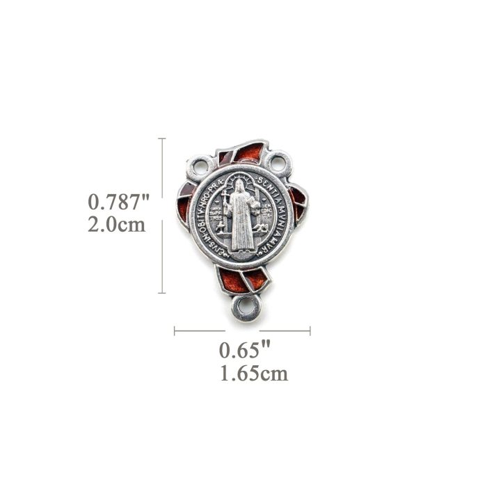 DIY三通-圣本笃-锌合金-红色-2cm - 图片 2