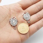 DIY三通-圣本笃-锌合金-红色-2cm - 图片 3
