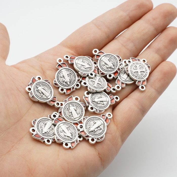 DIY三通-圣本笃-锌合金-红色-2cm - 图片 6