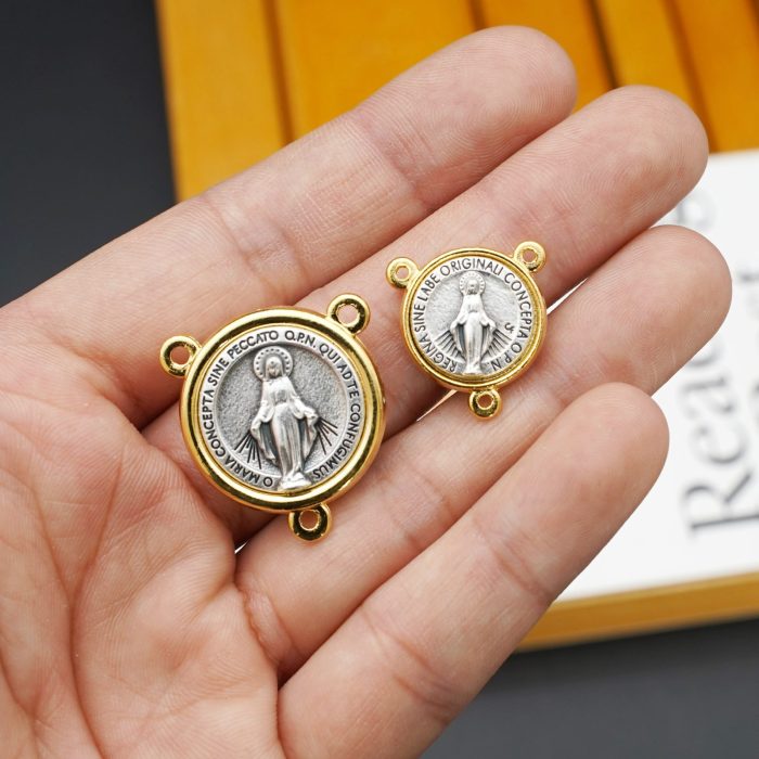 DIY三通-显灵圣母-锌合金-双色-1.6/2.2cm - 图片 3
