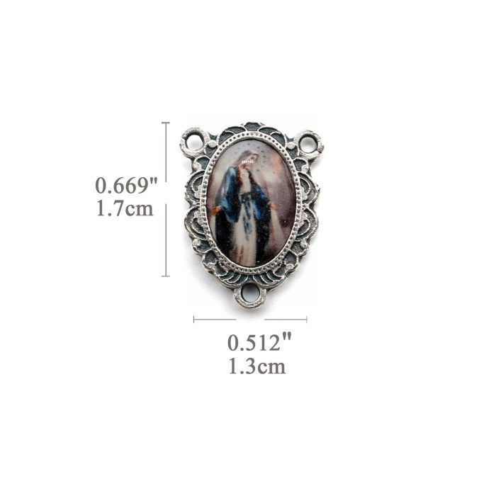 DIY三通-圣母显灵+圣基多福-锌合金-树脂-1.7cm - 图片 2