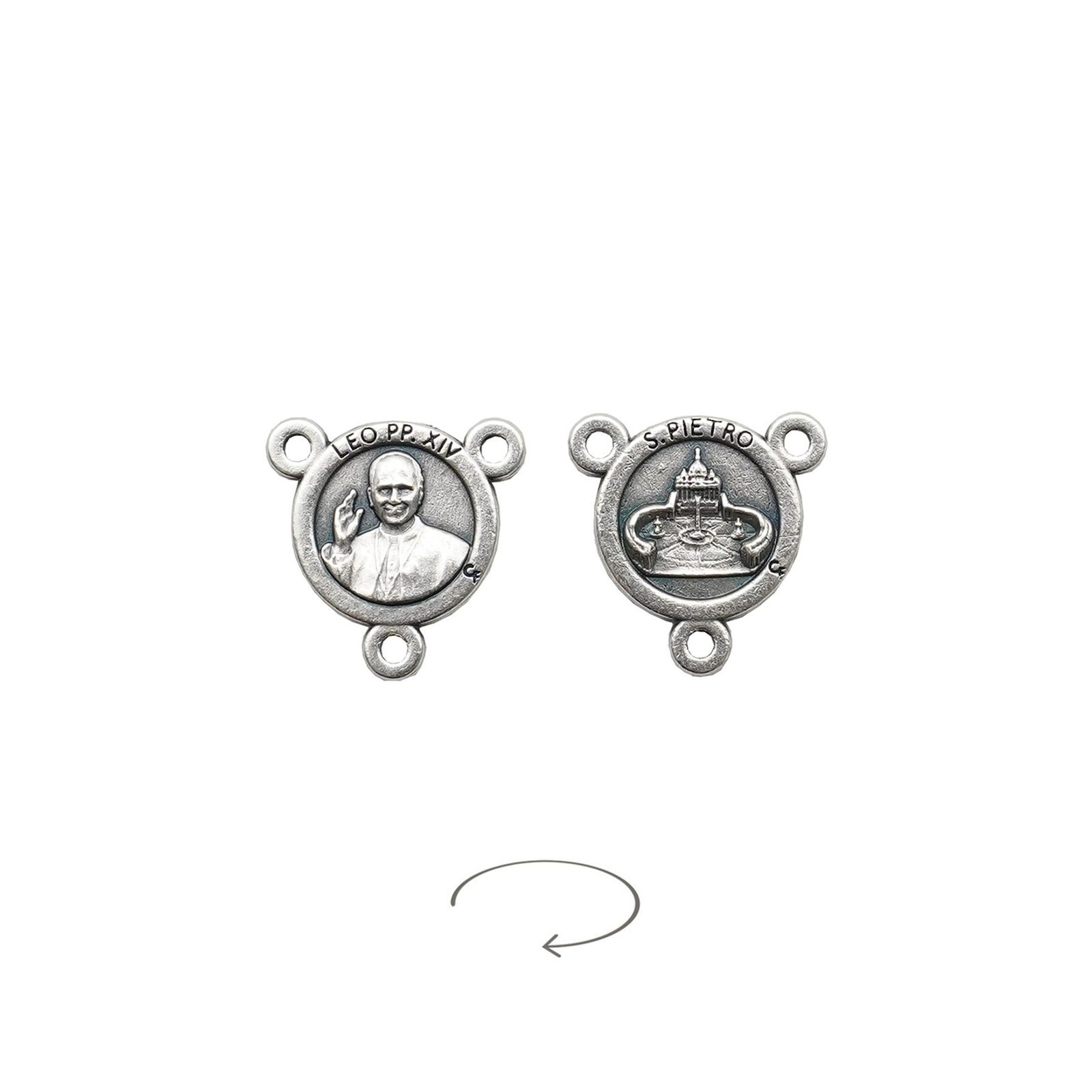 IC03CRC106 DIY三通-教宗良十四世-伯多禄广场-锌合金-1.3cm - 图片 1