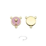 DIY三通-593SMD-锌合金-金色粉色-1.4cm
