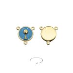DIY三通-593SMD-锌合金-金色天蓝-1.4cm