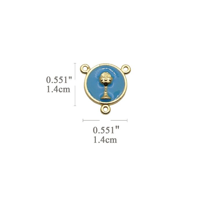 DIY三通-593SMD-锌合金-金色天蓝-1.4cm - 图片 2