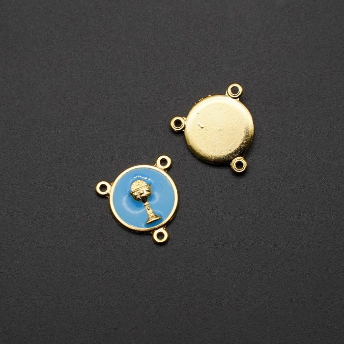 DIY三通-593SMD-锌合金-金色天蓝-1.4cm - 图片 5
