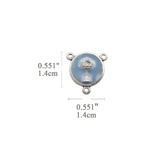 DIY三通-圣体-锌合金-蓝色-1.4cm - 图片 2