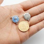 DIY三通-圣体-锌合金-蓝色-1.4cm - 图片 3