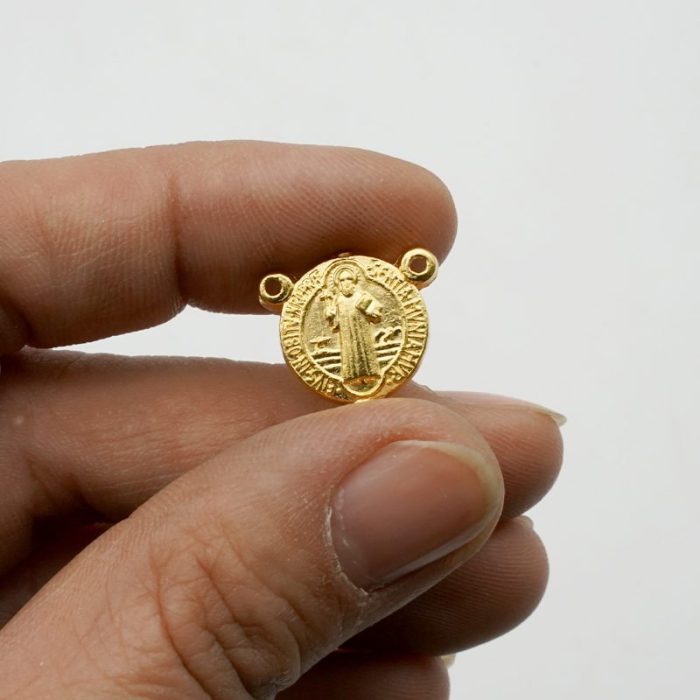 DIY三通-圣本笃-锌合金-金色-1.2cm - 图片 3