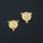 DIY三通-圣本笃-锌合金-金色-1.2cm - 图片 4