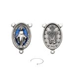 DIY三通-圣母显灵-锌合金-蓝色-2.1cm