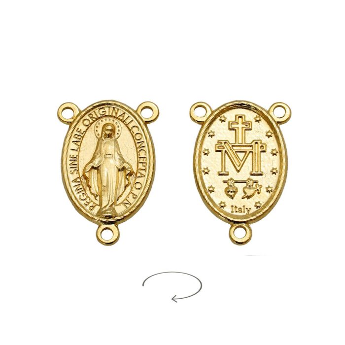 DIY三通-圣母显灵-锌合金-金色-2.1cm