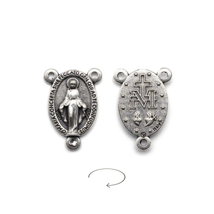 DIY三通-圣母显灵-锌合金-银色-1.6cm