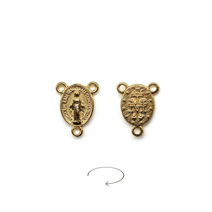 DIY三通-圣母显灵-锌合金-金色-1.2cm