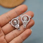 DIY三通-圣母合掌祈祷-锌合金-镂空-2.2/1.4cm - 图片 2