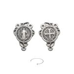 DIY三通-圣本笃-锌合金-银色圣牌-1.4/2.0cm