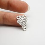 DIY三通-圣本笃-锌合金-银色圣牌-1.4/2.0cm - 图片 3