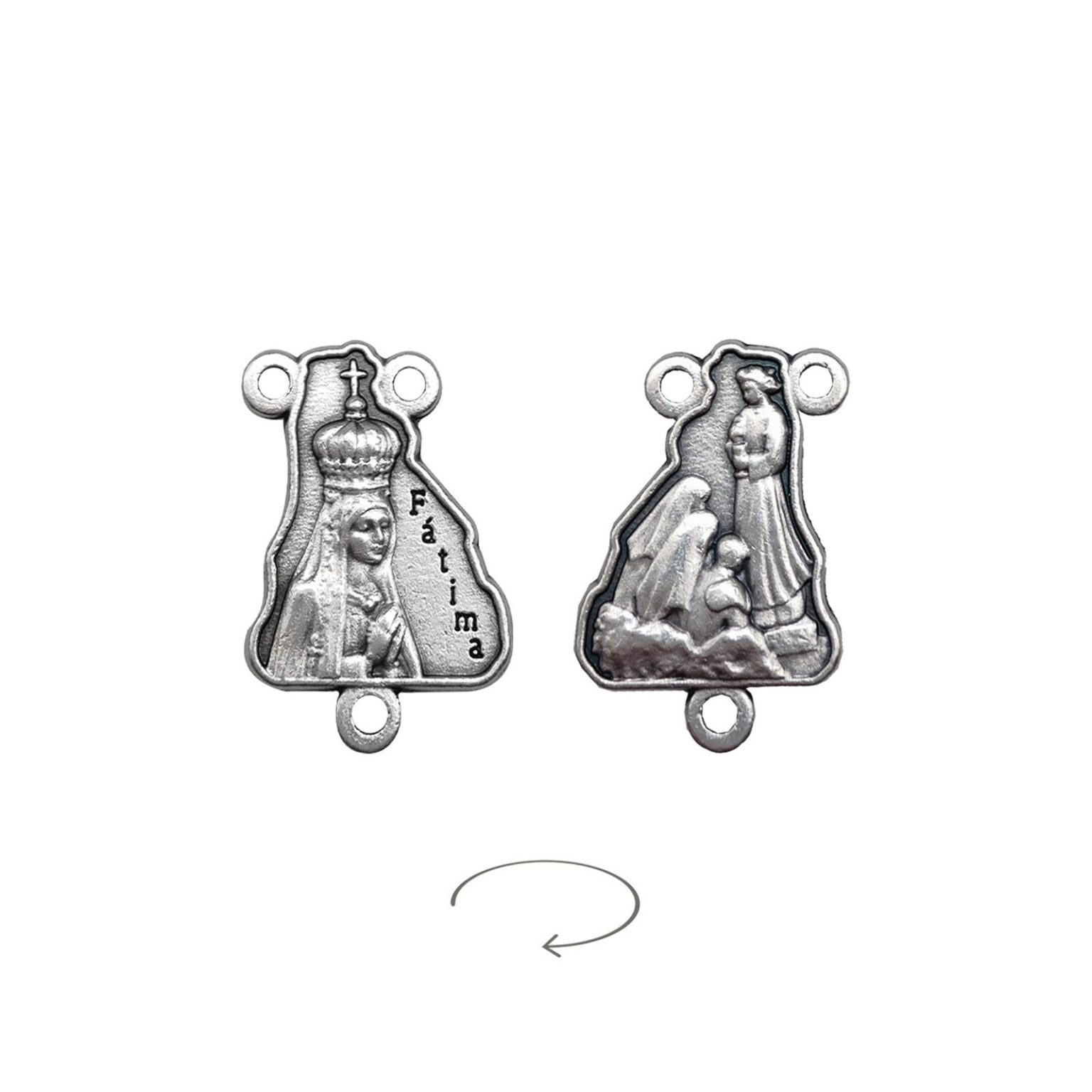 DIY三通-法蒂玛圣母+圣母领报-锌合金-1.8cm