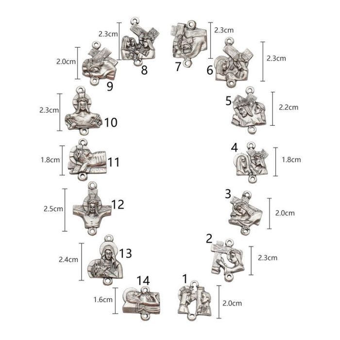 DIY套装-苦路（14个）-锌合金-2cm - 图片 2
