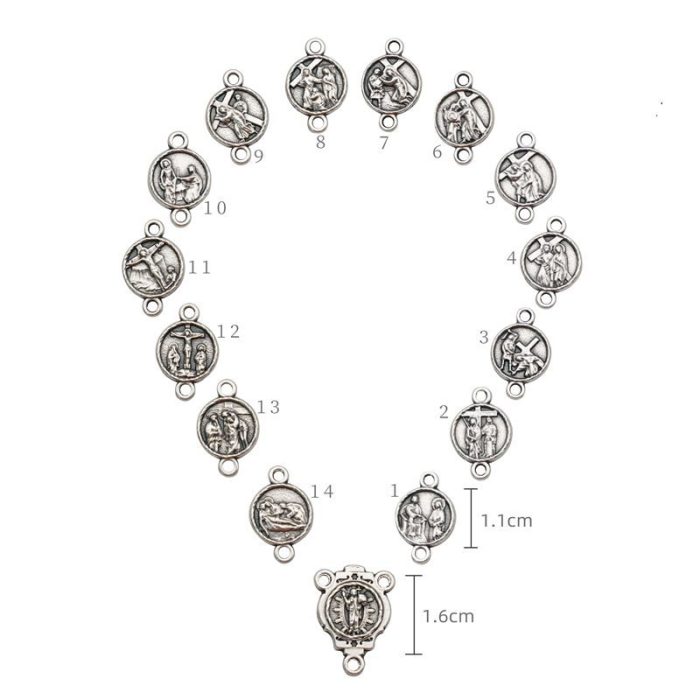 DIY套装-苦路（15个）-锌合金-1.1cm - 图片 2
