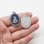 DIY小吊牌-圣衣-锌合金-蓝珐琅-2.8cm - 图片 4