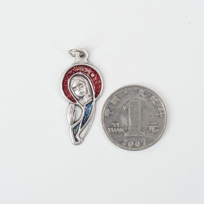 DIY小吊牌-显灵圣母-锌合金-珐琅彩-3.3cm - 图片 3