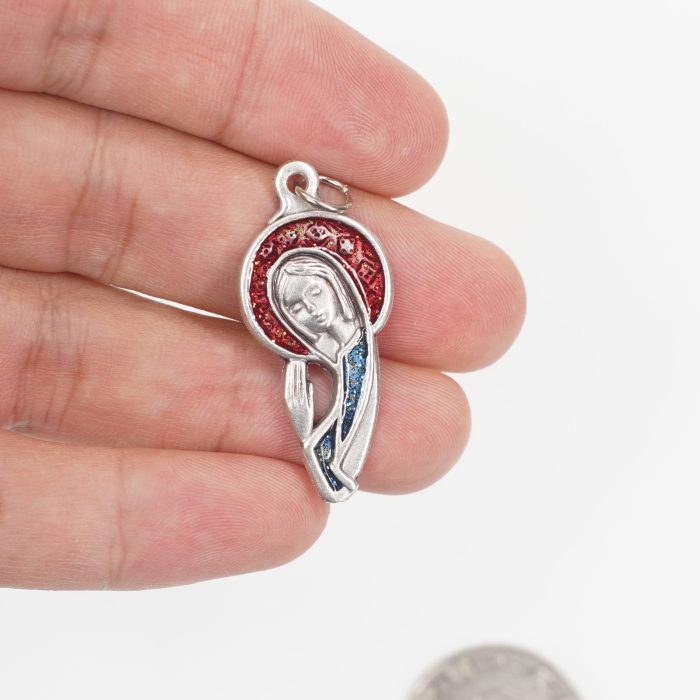 DIY小吊牌-显灵圣母-锌合金-珐琅彩-3.3cm - 图片 4