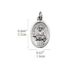 DIY小吊牌-圣达陡+辣法厄尔-锌合金-镀银-2.2cm - 图片 2