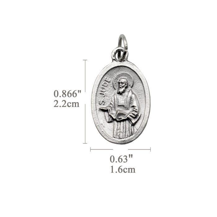 DIY小吊牌-圣达陡+辣法厄尔-锌合金-镀银-2.2cm - 图片 2