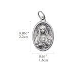 DIY小吊牌-耶稣圣心+圣母圣心-锌合金-镀银-2.2cm - 图片 2