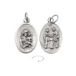 DIY小吊牌-若瑟+圣家-锌合金-镀银-2.2cm