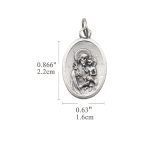 DIY小吊牌-若瑟+方济各和狼-锌合金-镀银-2.2cm - 图片 2
